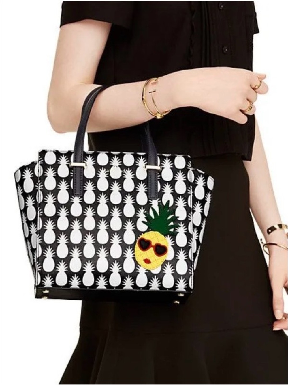 RARE Kate Spade Pineapple Print Bag with Aloha Hawaii Applique